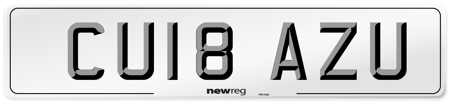 CU18 AZU Number Plate from New Reg